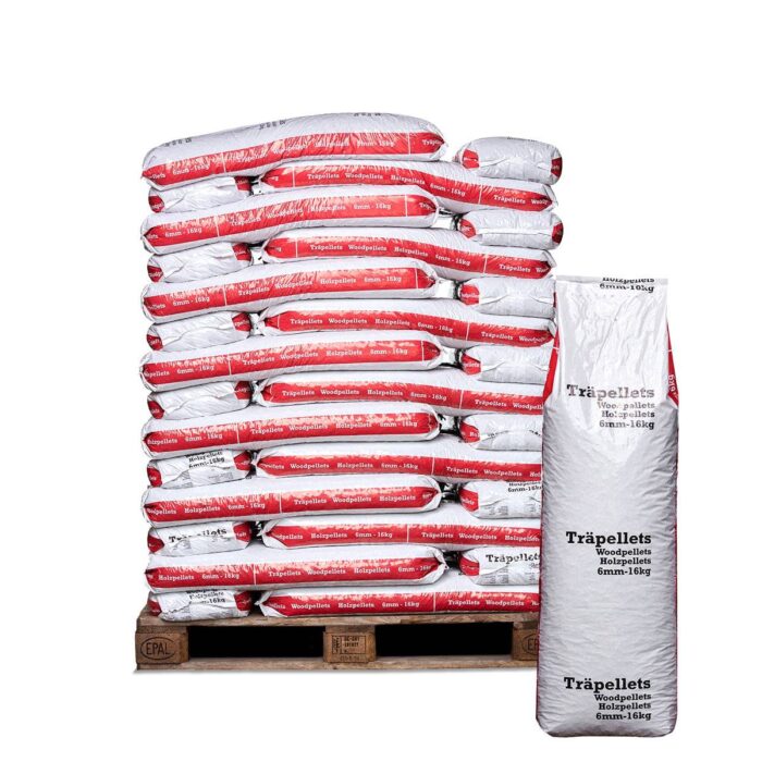 Svensk pellets 832kg, 16kg påsar, A1 kvalité 6 mm - Fraktfri - Bild 1